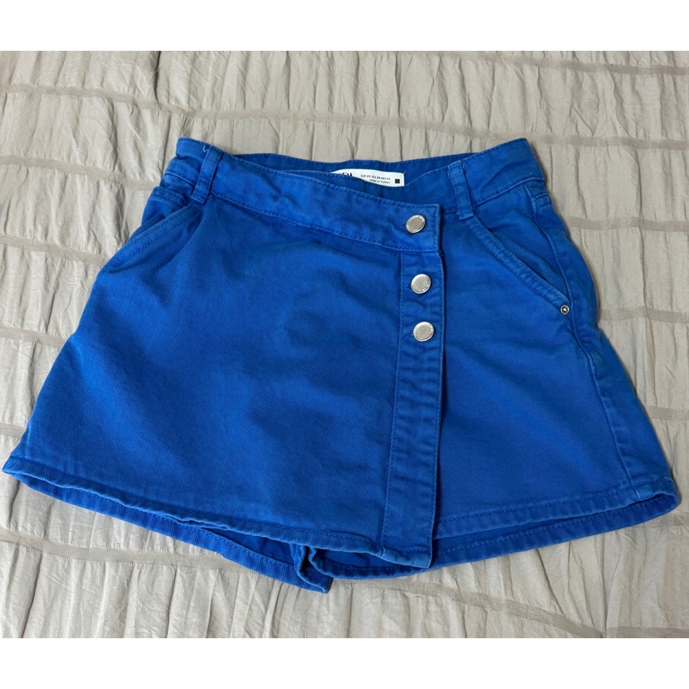Zara Skort Shorts Mini‎ Skirt Button Front Blue XS Y2K Nautical